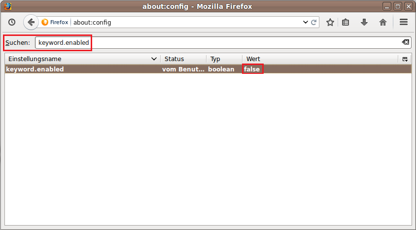 Firefox - Automatische Suche in der Adressleiste abstellen