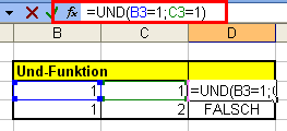 Einfache UND-Funktion in Excel