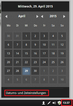 Kalender Linux Mint